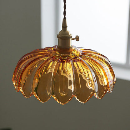 Coloured Glass Flower Pendant Light