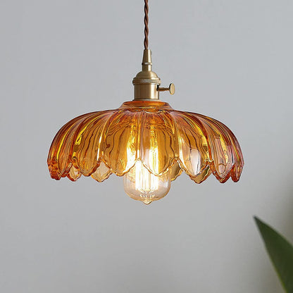 Coloured Glass Flower Pendant Light