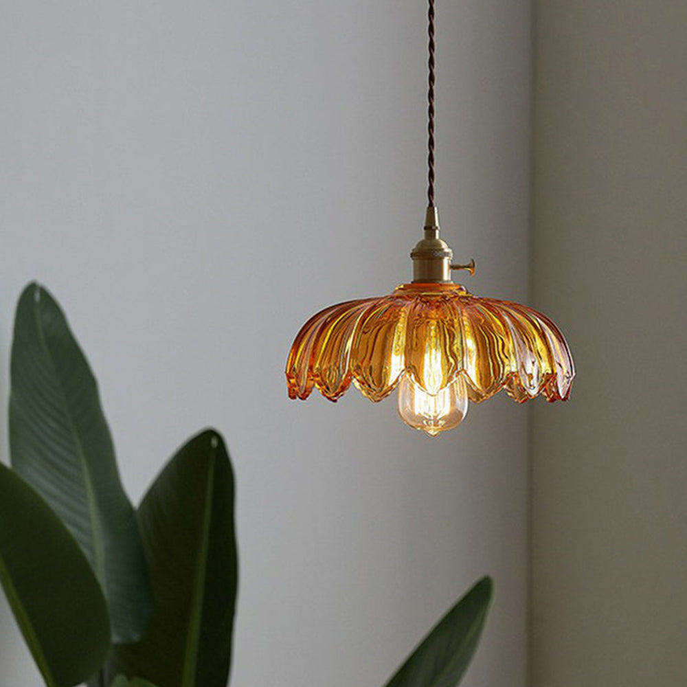 Coloured Glass Flower Pendant Light