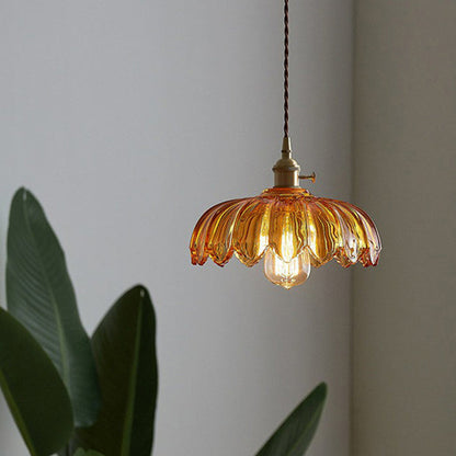 Coloured Glass Flower Pendant Light