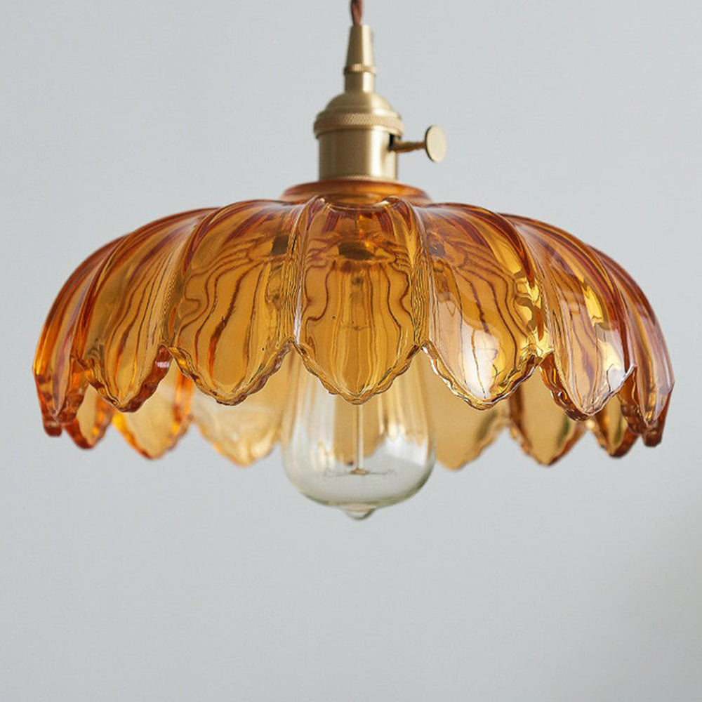 Coloured Glass Flower Pendant Light