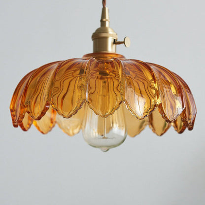 Coloured Glass Flower Pendant Light