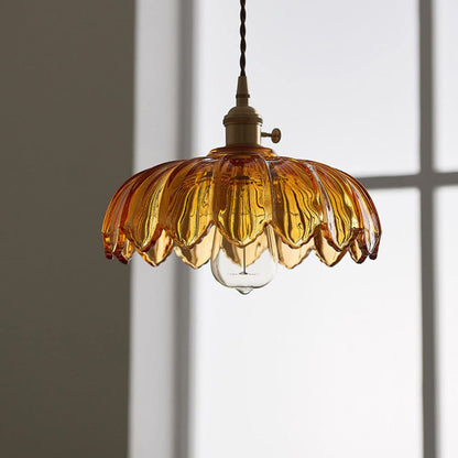 Coloured Glass Flower Pendant Light