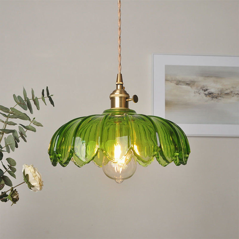 Coloured Glass Flower Pendant Light