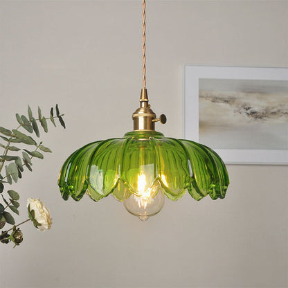 Coloured Glass Flower Pendant Light