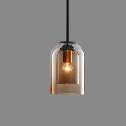 Coloured Glass Pendant Light with Adjustable Cord
