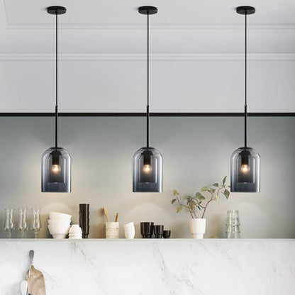 Coloured Glass Pendant Light with Adjustable Cord