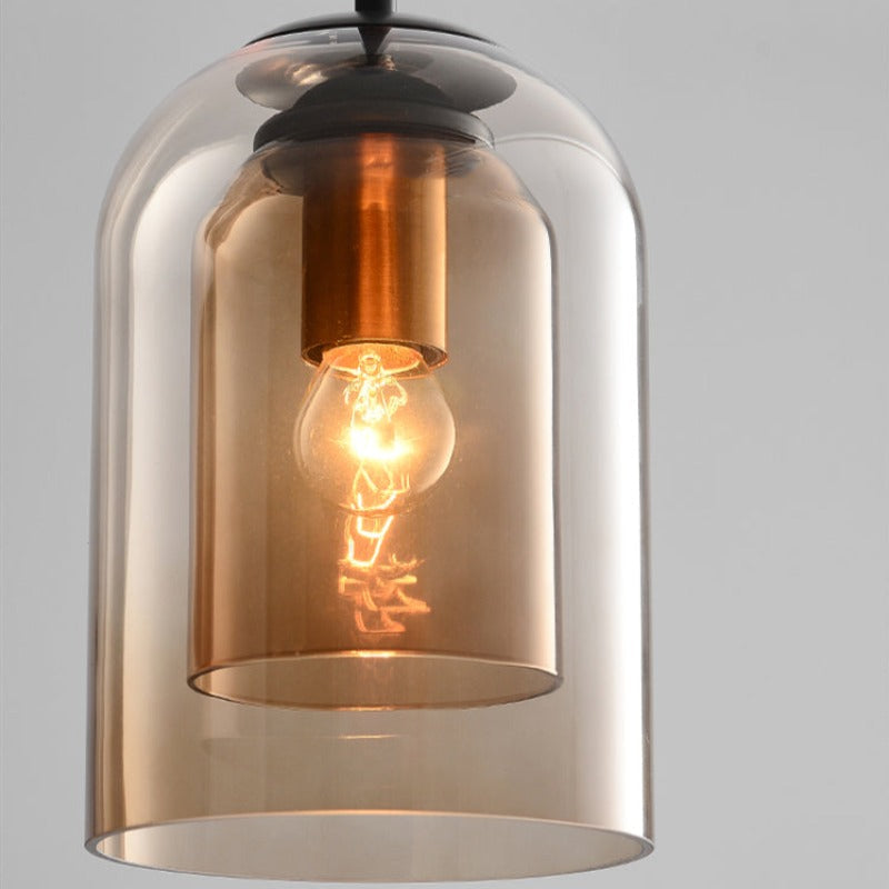 Coloured Glass Pendant Light with Adjustable Cord