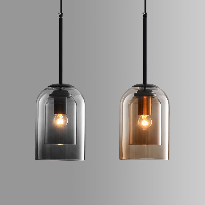 Coloured Glass Pendant Light with Adjustable Cord