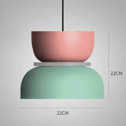 Colourful Nordic Metal Pendant Light with Built-In LED