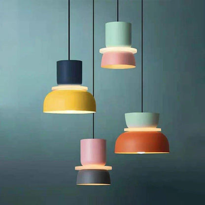 Colourful Nordic Metal Pendant Light with Built-In LED