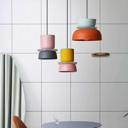 Colourful Nordic Metal Pendant Light with Built-In LED