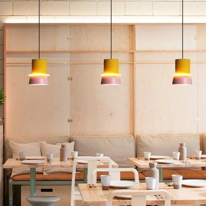 Colourful Nordic Metal Pendant Light with Built-In LED