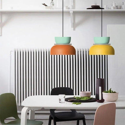 Colourful Nordic Metal Pendant Light with Built-In LED