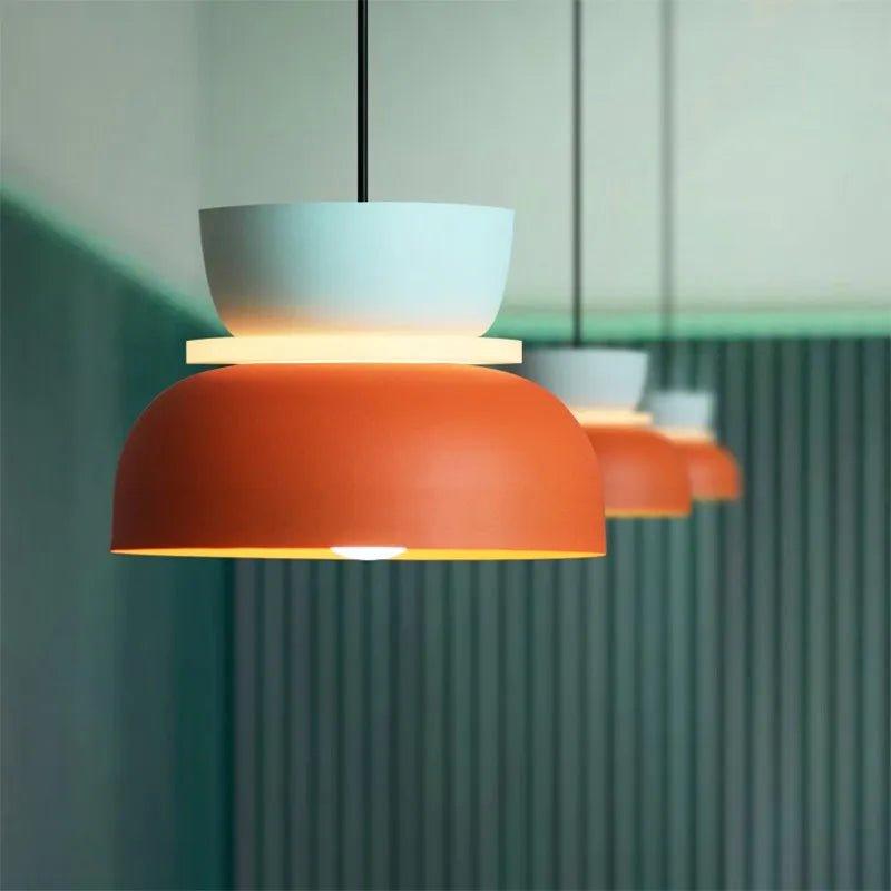 Colourful Nordic Metal Pendant Light with Built-In LED