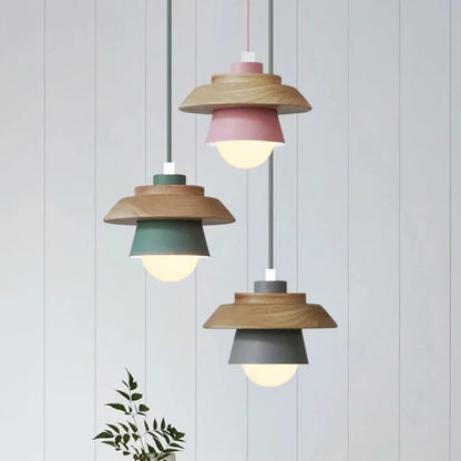 Colourful Wood Pendant Light