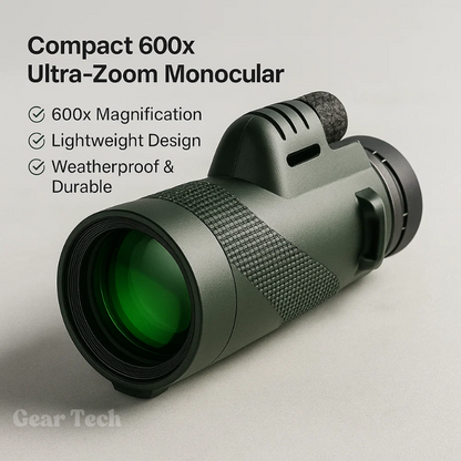 Compact 600x Ultra-Zoom Monocular with HD Glass Lens
