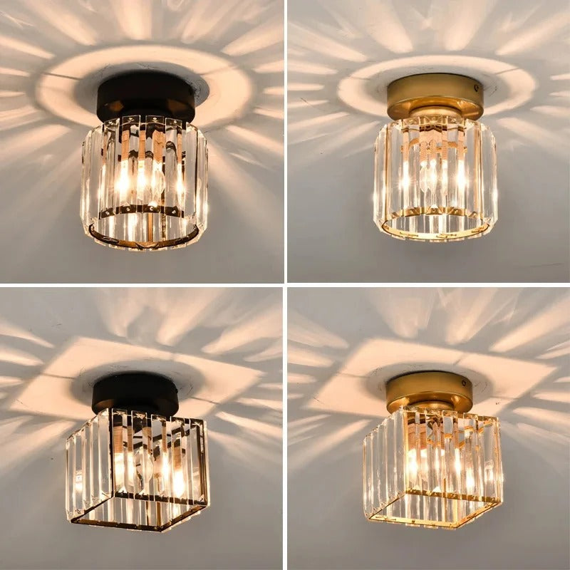 Compact Crystal E27 Ceiling Light