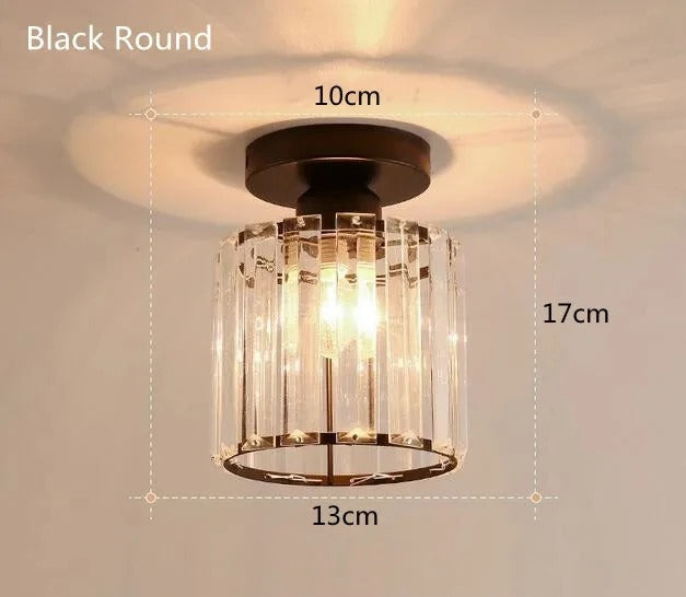 Compact Crystal E27 Ceiling Light