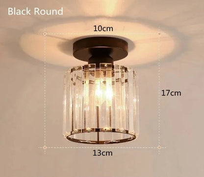 Compact Crystal E27 Ceiling Light
