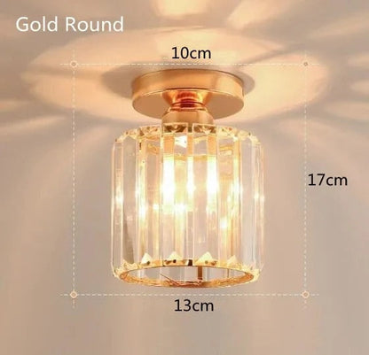 Compact Crystal E27 Ceiling Light