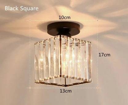 Compact Crystal E27 Ceiling Light