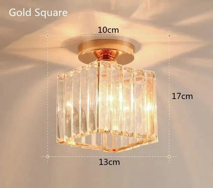 Compact Crystal E27 Ceiling Light