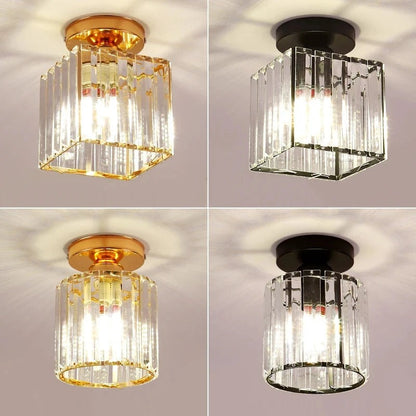 Compact Crystal E27 Ceiling Light
