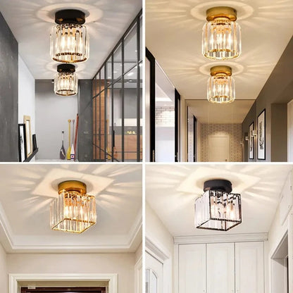 Compact Crystal E27 Ceiling Light