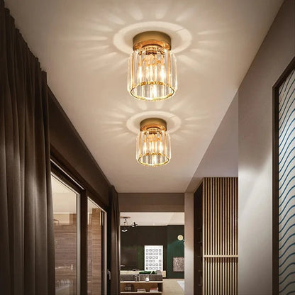 Compact Crystal E27 Ceiling Light