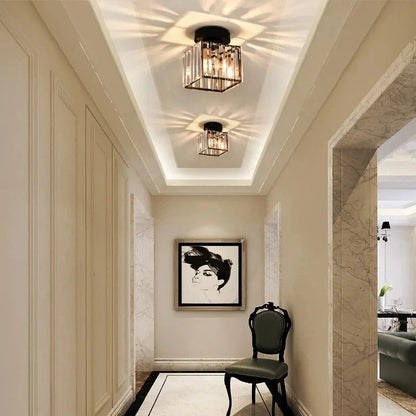 Compact Crystal E27 Ceiling Light