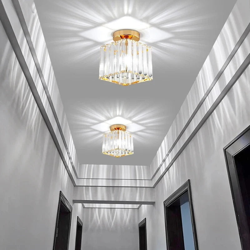 Compact Crystal E27 Ceiling Light