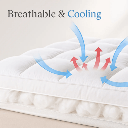 Cooling Mattress Topper with Heat-Dispersing Design and Removable Cover