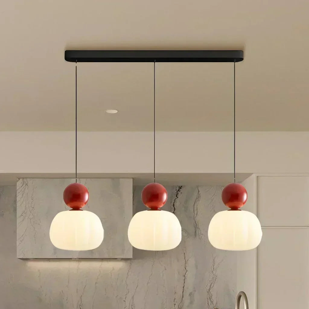 Cream Art Deco Pendant Lamp with Bauhaus-Inspired Metal and PMMA Design