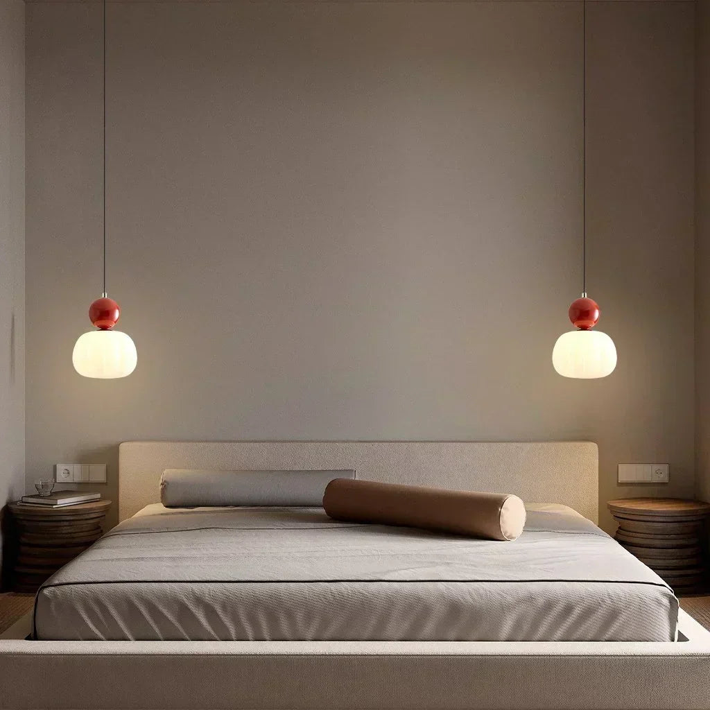 Cream Art Deco Pendant Lamp with Bauhaus-Inspired Metal and PMMA Design