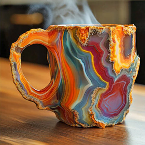 Crystal Coffee Mug 180 ml with Elegant Mineral Design