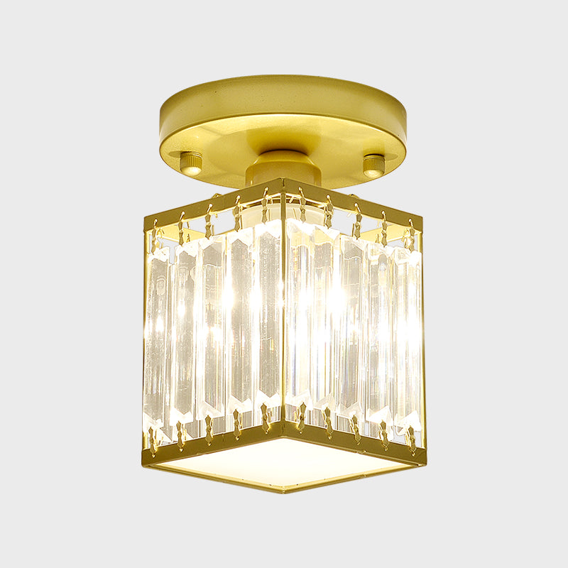 Lampada da soffitto semicentrale con pannelli in cristallo