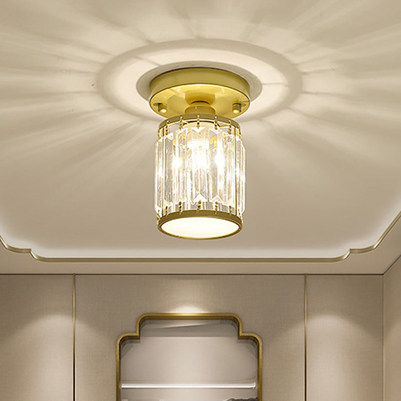 Lampada da soffitto semicentrale con pannelli in cristallo