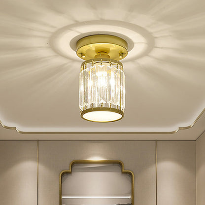 Lampada da soffitto semicentrale con pannelli in cristallo