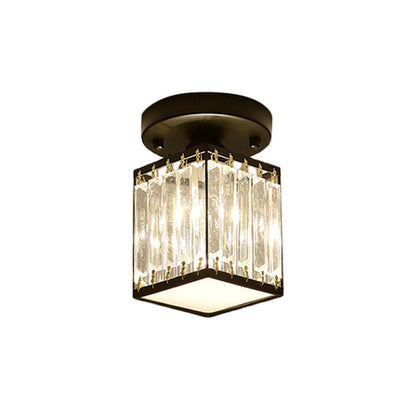 Lampada da soffitto semicentrale con pannelli in cristallo