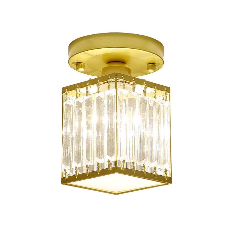 Lampada da soffitto semicentrale con pannelli in cristallo