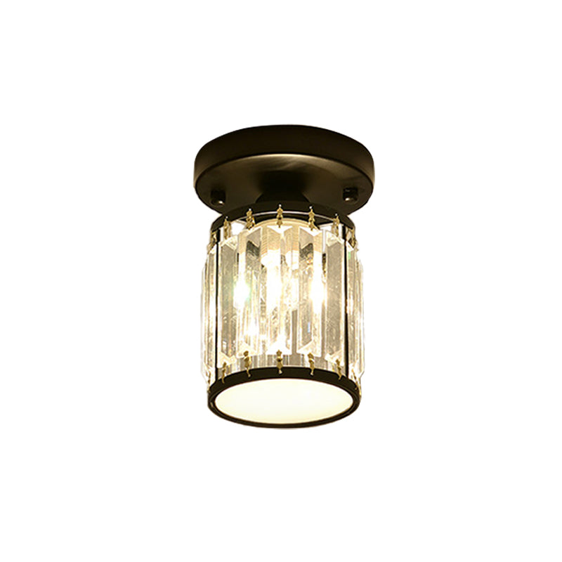 Lampada da soffitto semicentrale con pannelli in cristallo