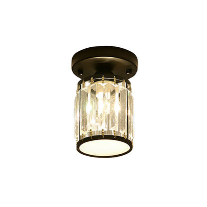 Lampada da soffitto semicentrale con pannelli in cristallo