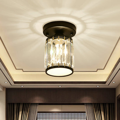 Lampada da soffitto semicentrale con pannelli in cristallo