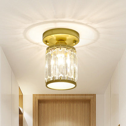 Lampada da soffitto semicentrale con pannelli in cristallo