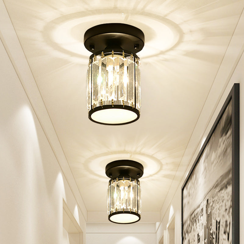 Lampada da soffitto semicentrale con pannelli in cristallo