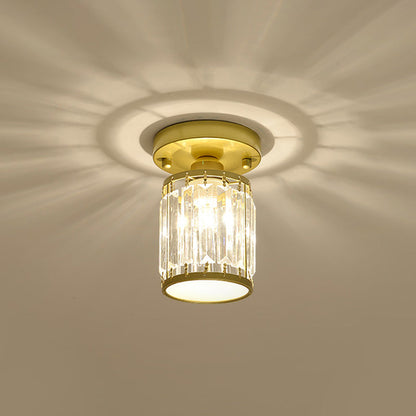 Lampada da soffitto semicentrale con pannelli in cristallo