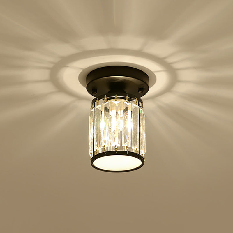 Lampada da soffitto semicentrale con pannelli in cristallo