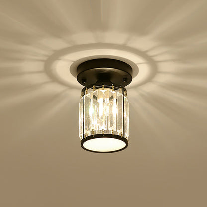 Lampada da soffitto semicentrale con pannelli in cristallo