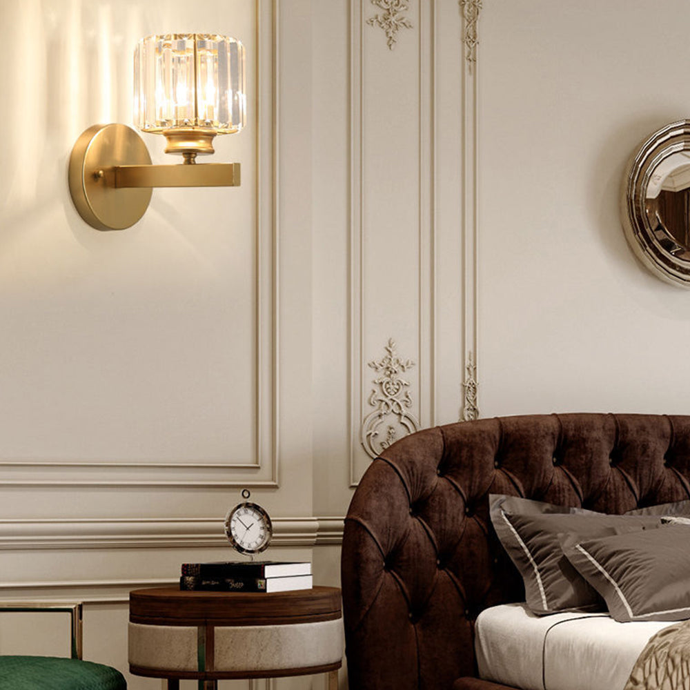 Crystal and Iron E27 Wall Sconce